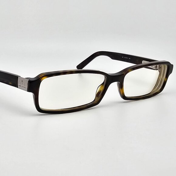 Gucci GG1574 086 Olive Amber Rectangular Eyeglasses Frame w Case Italy 53-15-140 - Picture 7 of 15